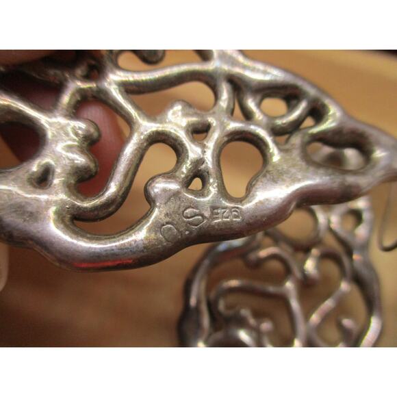 ORIT SCHATZMAN OS 925 Sterling Silver Modern Open Work Swirling Earrings - Picture 3 of 6